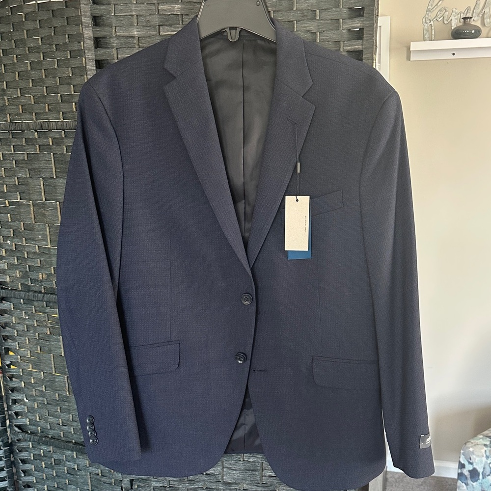 Reaction Kenneth Cole Men's Navy Blazer 42 Short